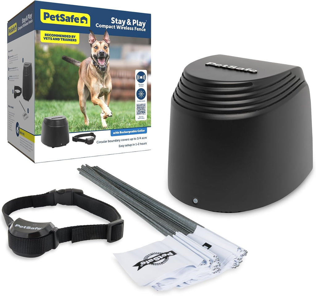 PetSafe Stay & Play Dog and Cat Wireless Fence – Above Ground Electric Pet Fence – from the Parent Company of INVISIBLE FENCE Brand