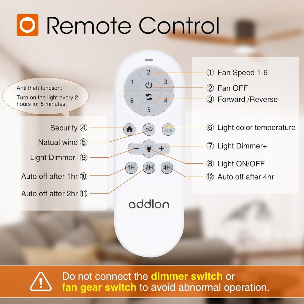 addlon 2 Pack 52 inch Ceiling Fans with Lights, Black Low Profile Ceiling Fan with Light and Remote Control, Flush Mount, Reversible, 3 Wood Blades, 3CCT Dimmable, Ceiling Fan for Indoor/Outdoor Use