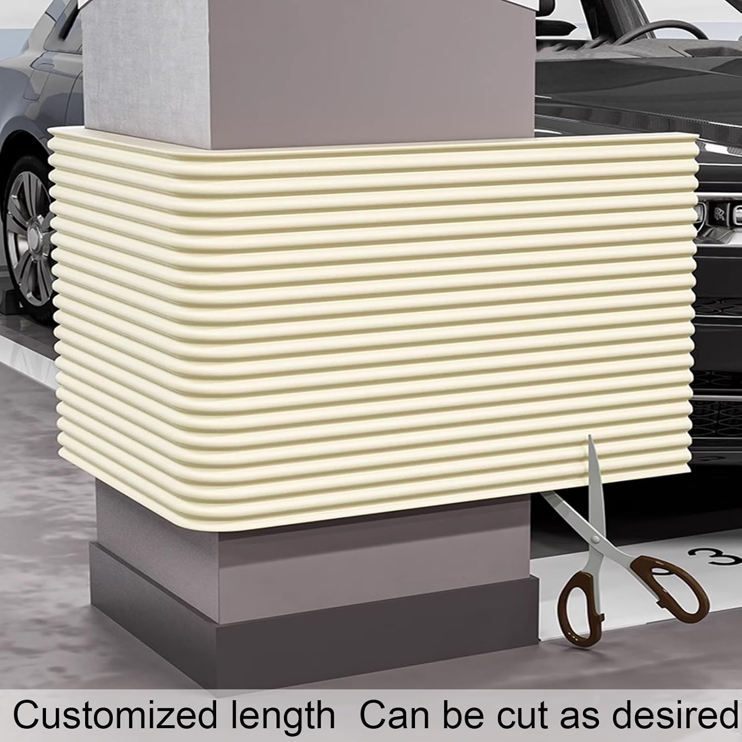 Extra Wide Garage Wall Protector - Soft Foam Bumper Safety Guards for Corners & Edges, Furniture, Fireplaces, Tables, Stairs & Warehouse Parking - Impact Absorption & Protection