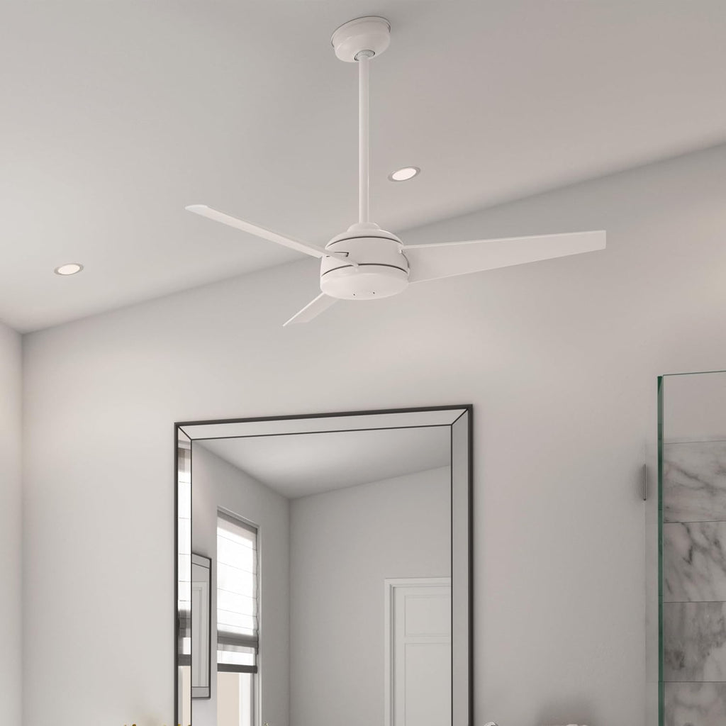 Hunter Fan 52 inch Ceiling Fan with No Light, Outdoor or Indoor White Ceiling Fan for Porch, Living Room, Office, Kitchen, Garage, 3 Blades (Renewed)