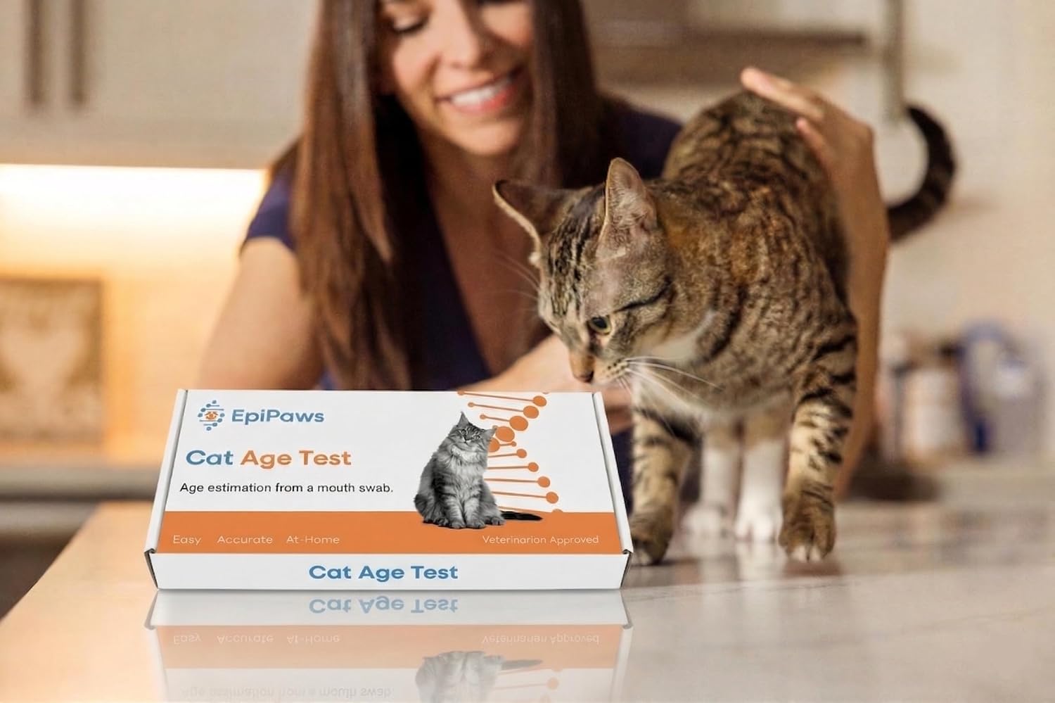 Cat Age Test - At-Home DNA Methylation Test to Estimate Your Cat's Age, Mouth Swab Kit for Rescue & Shelter Cats, Includes Estimated Birthday, Life Stage & Health Insights