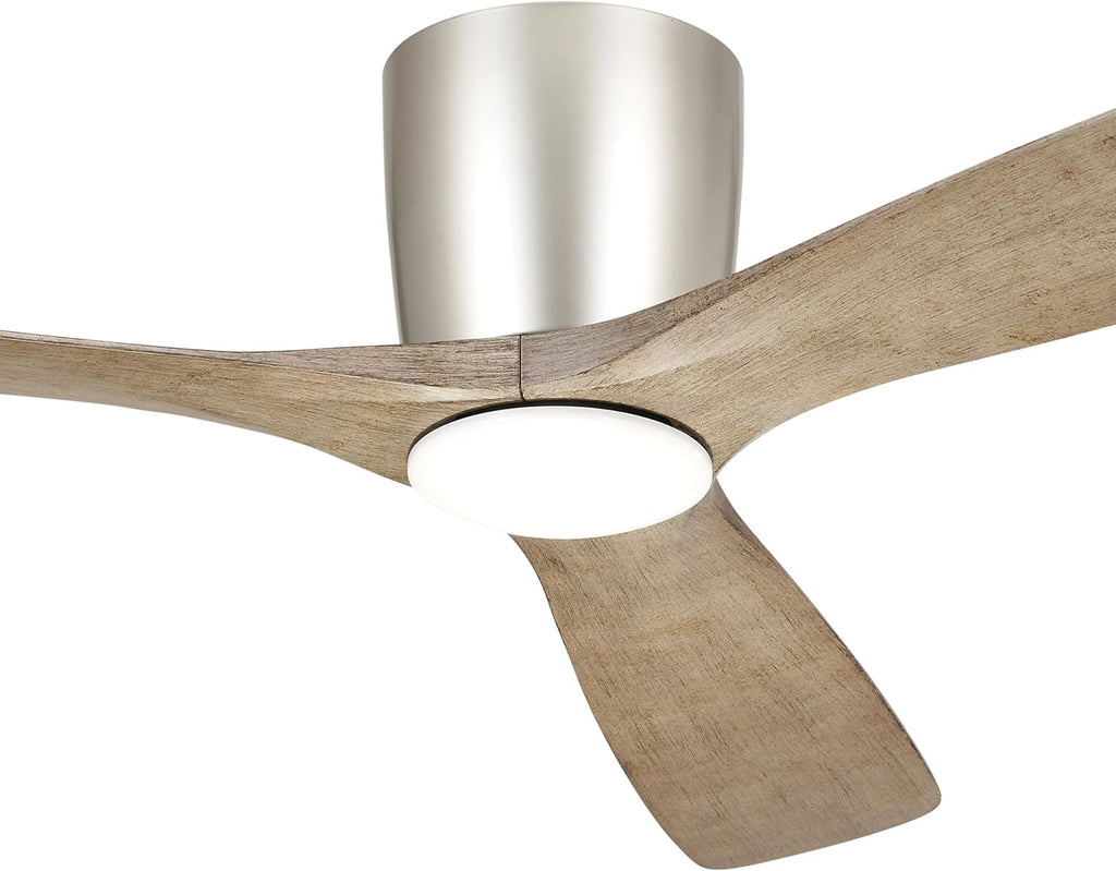 Kichler Volos 54 in Modern Ceiling Fan with LED Light, Brushed Nickel Indoor Fan with Wall Control and Frosted White Lens for Bedroom and Living Room, 300154NI