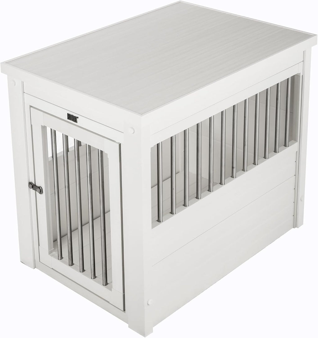 New Age Pet ecoFLEX Pet Crate/End Table, Medium, Antique White, Model:EHHC404M