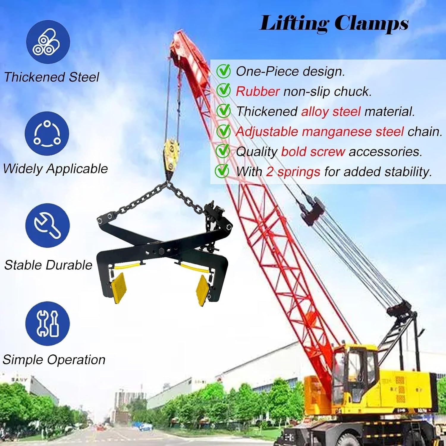 Granite Slab Lifting Clamp Stone Heavy Duty Lifting Clamps for Granite Stone Marble Slate Rock Brick(12in)
