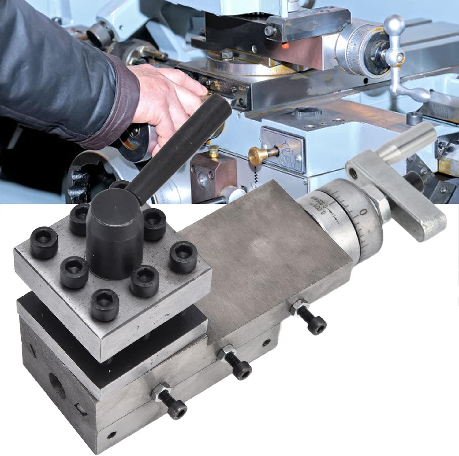 50x50mm Post Vise Clamp, Mini Vice Clamp, Iron Slide Vice Clamp for Lathe Tool 0618 7inx10in 12in 14in
