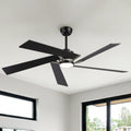 60 Inch Ceiling Fans with Lights and Remote, Modern Black Ceiling Fan with Reversible DC Motor, Dimmable LED, Memory Function & Timer, Quiet Outdoor Ceiling Fans for Patios Living Room Bedroom