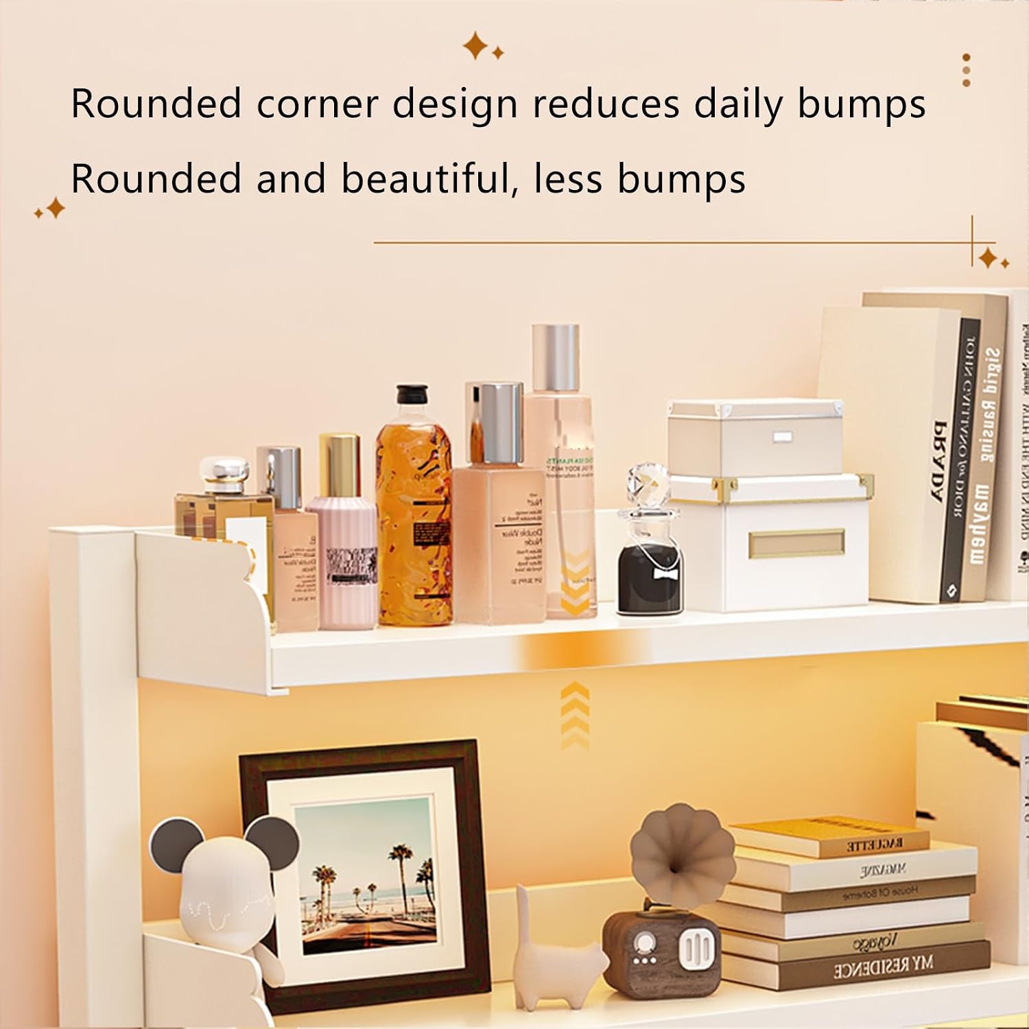 Desktop Bookshelf Organizer with Clamp On Desk Pegboard and Storage Shelf for College Dorm Room,Wood-a-80 * 63cm/31 * 24in