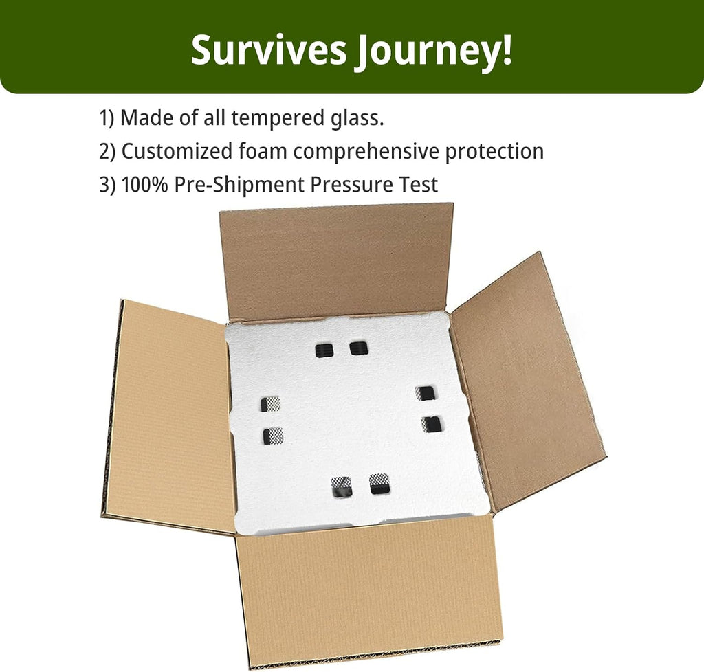 11 Gallon Tall Reptile Glass Tank 12'x12'x18' with Drainage Hole - Pre-Assembled Vertical Reptile Cage Enclosure for Arboreal Geckos,Chameleon,Lizard,Tree Frog and Snake