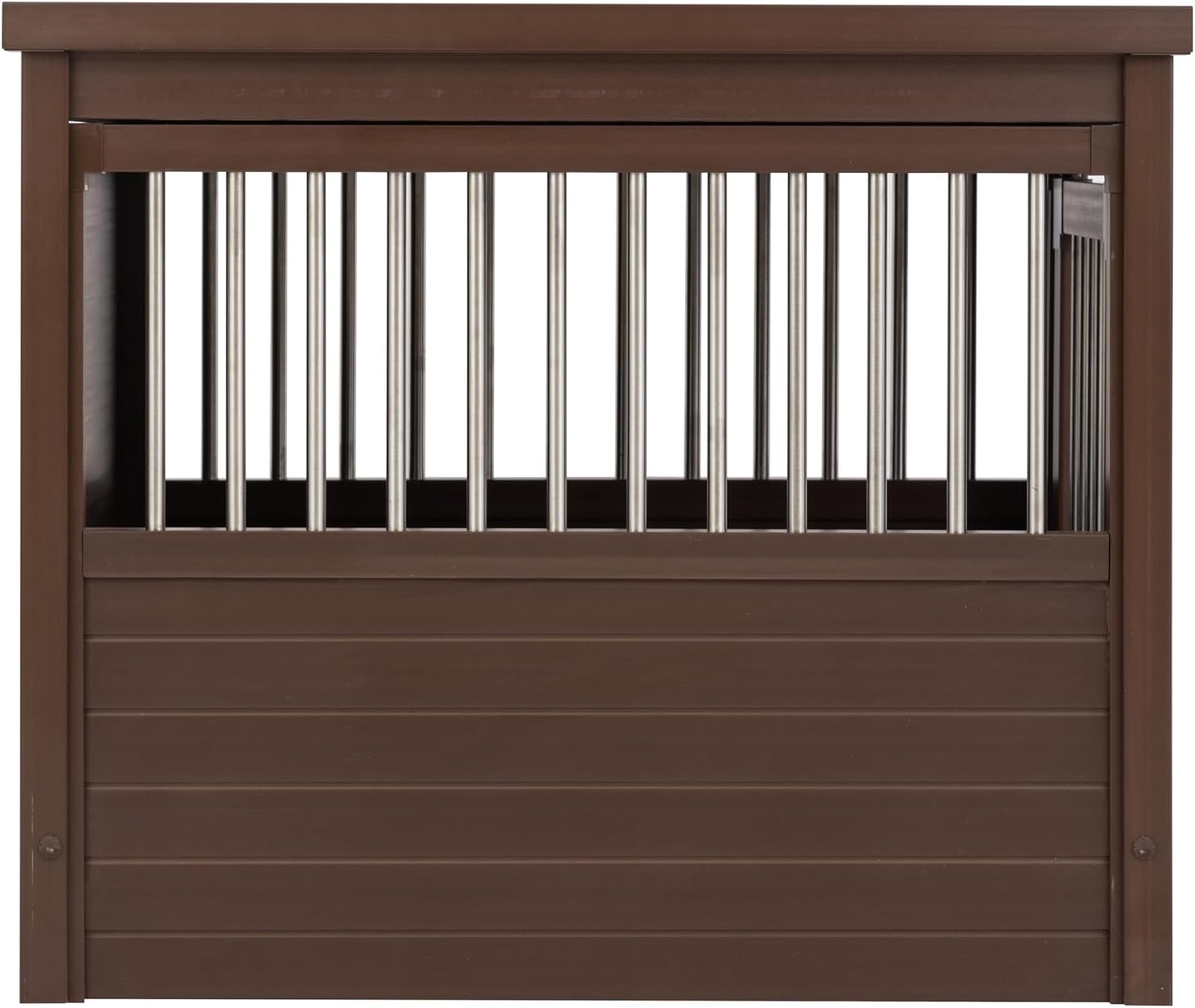New Age Pet ECOFLEX InnPlace Dog Crate & End Table, Furniture-Style Indoor Kennel for Crate-Trained Dogs, Stainless Steel Spindles, 10-Year Warranty. 4 Colors, 4 Sizes