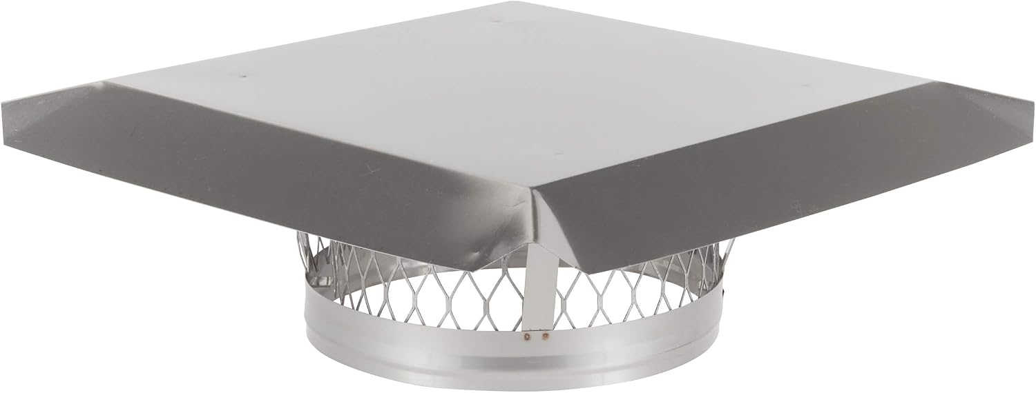 HY-C LC10 Round Stainless Steel Clamp on Single Flue Liner Chimney Cap, 10'
