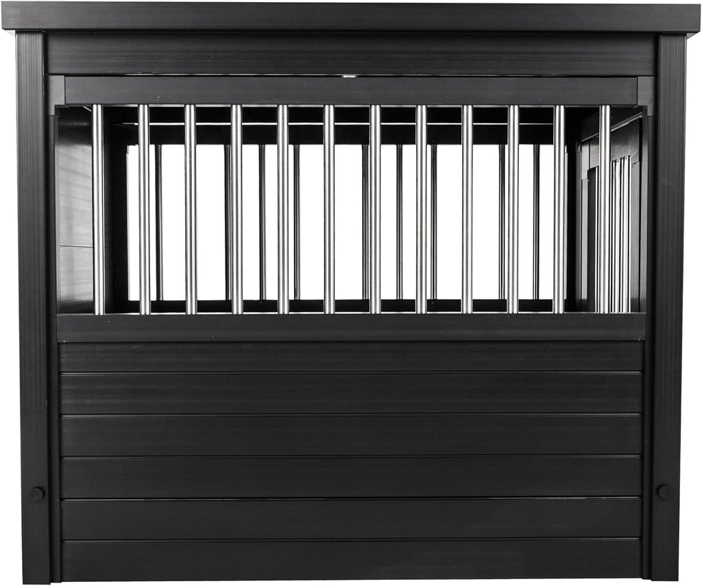 New Age Pet ECOFLEX InnPlace Dog Crate & End Table, Furniture-Style Indoor Kennel for Crate-Trained Dogs, Stainless Steel Spindles, 10-Year Warranty. 4 Colors, 4 Sizes