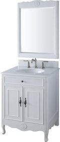 26' Daleville Antique White Bathroom Sink Vanity & Mirror Set 838AW-MIR