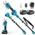 SEESII Pole Electric Pruning Shears: 1.8' Cutting Diameter 2-in-1 Cordless Power Pruner - Brushless Motor, Dual 4.0Ah Batteries, Extra SK5 Blade, 4 Modes Adjustable Branch Cutter for Garden Trimming