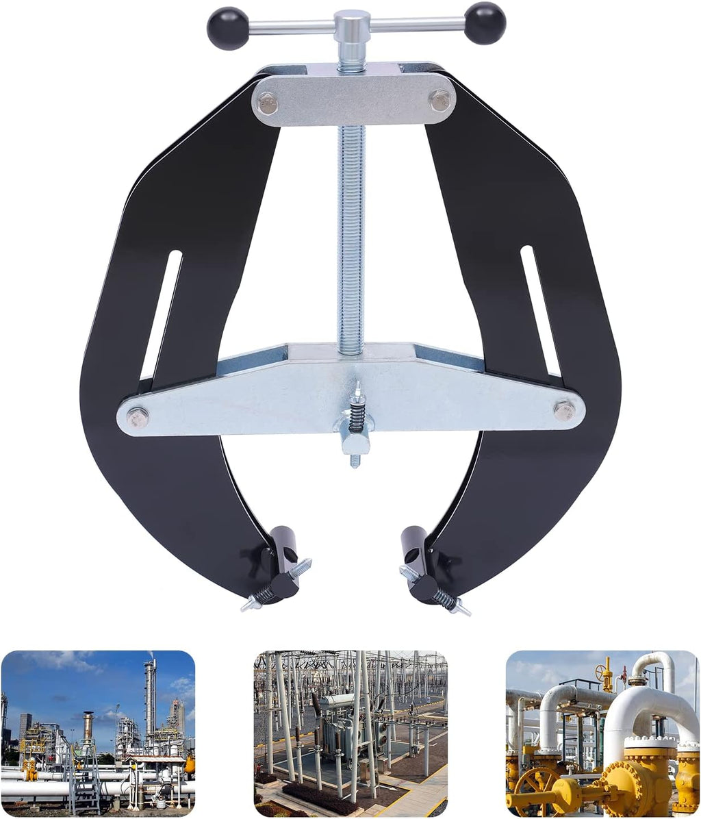 Heavy Duty Pipe Clamp Tool Steel Pipe Alignment Clamp with Screw for Construction Agriculture Machinery Ship, High Strength (5-12in)