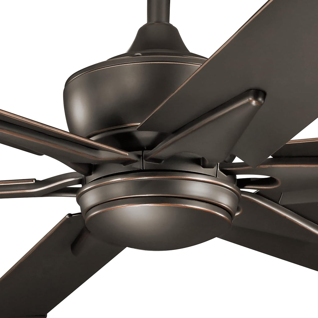 Kichler Szeplo II 60 in 6-Blade Outdoor Ceiling Fan with LED Light, DC Motor Wet Rated Patio Fan with Etched Cased Opal Glass in Old Bronze for Pergola Porch, 300300OZ