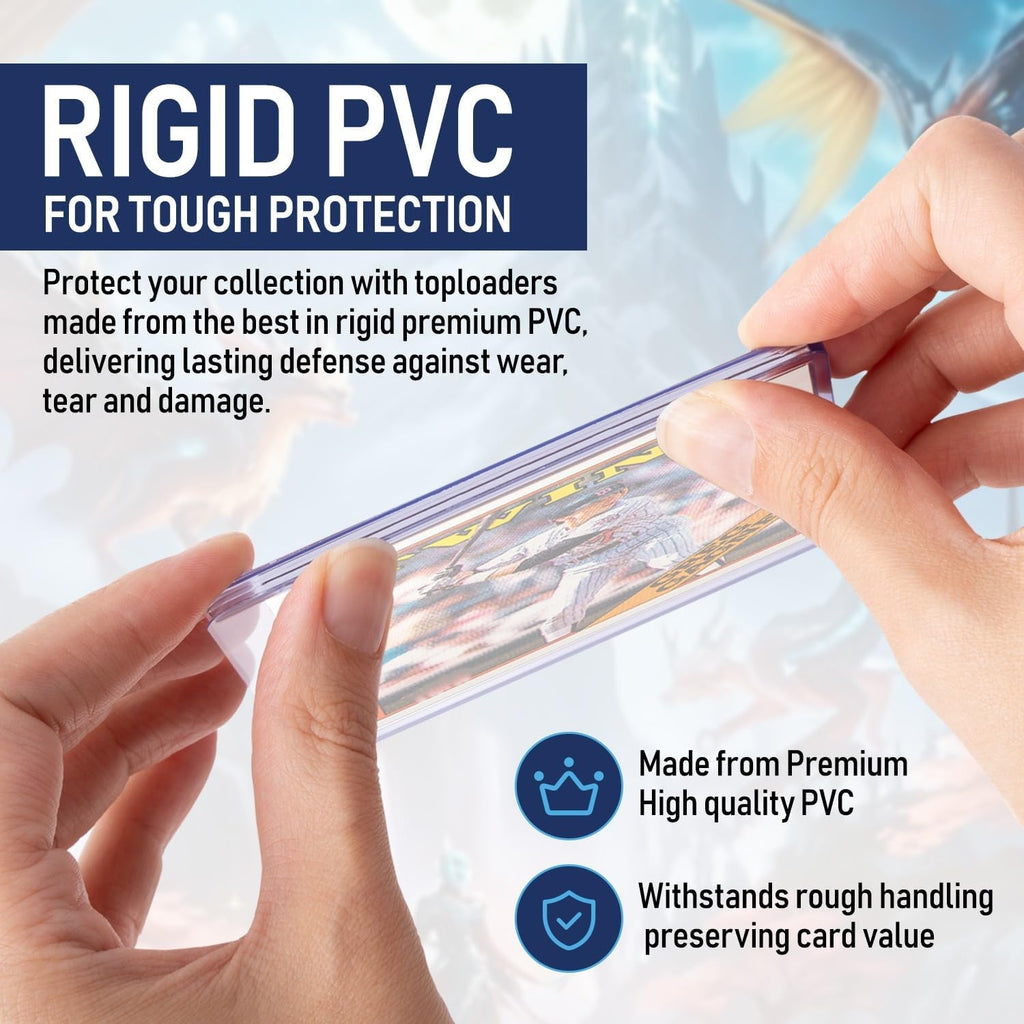 Premium Seamless 20PT - 360PT Thick Top Loaders for Cards | Top Loader Card Holder, Baseball Card Sleeves Hard Plastic, Hard Trading Cards Sleeves, TCG Sports Sleeve Hards, Toploader Clear Plastic.