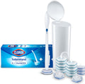 CLOROX ToiletWand Disposable Toilet Cleaning System, Spring Cleaning Essential, ToiletWand, Storage Caddy, and 16 Disinfecting-ToiletWand Scrubbing Pad Refills (Pack of 6)