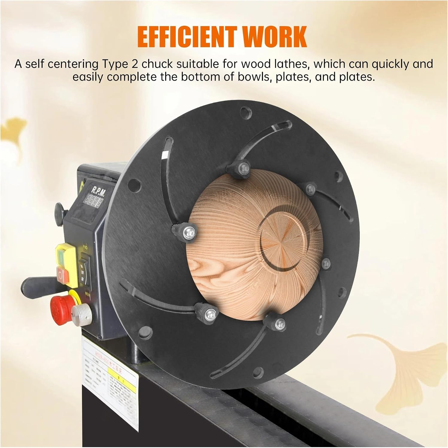 12-Inch Wood Lathe Chuck, Self-Centering with 1-Inch-8TPI Thread Lathe Chuck for Milling Machine KWEIOTO