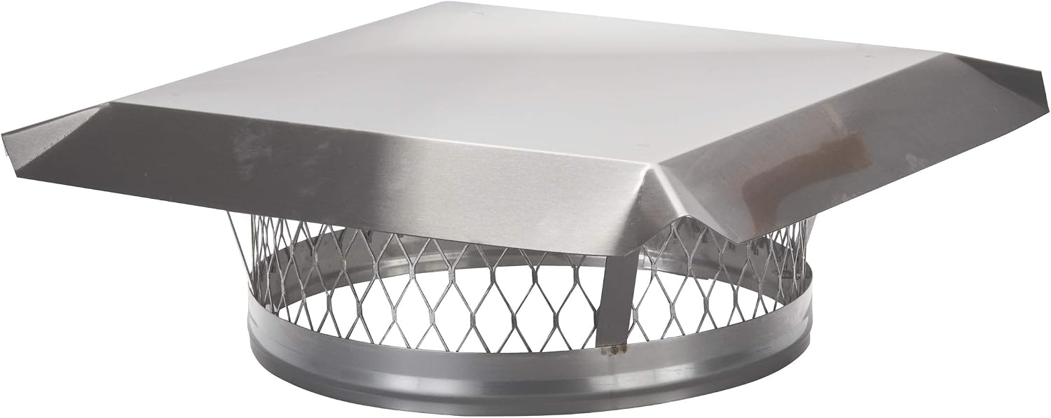 HY-C LC13 Round Stainless Steel Clamp on Single Flue Liner Chimney Cap, 13'