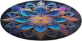 Rectangle Mandala Coral Velvet Round Floor Mat Non-Slip Bath Rug Floor Covering for Bathroom Vanity Guest Suite & Vacation Home
