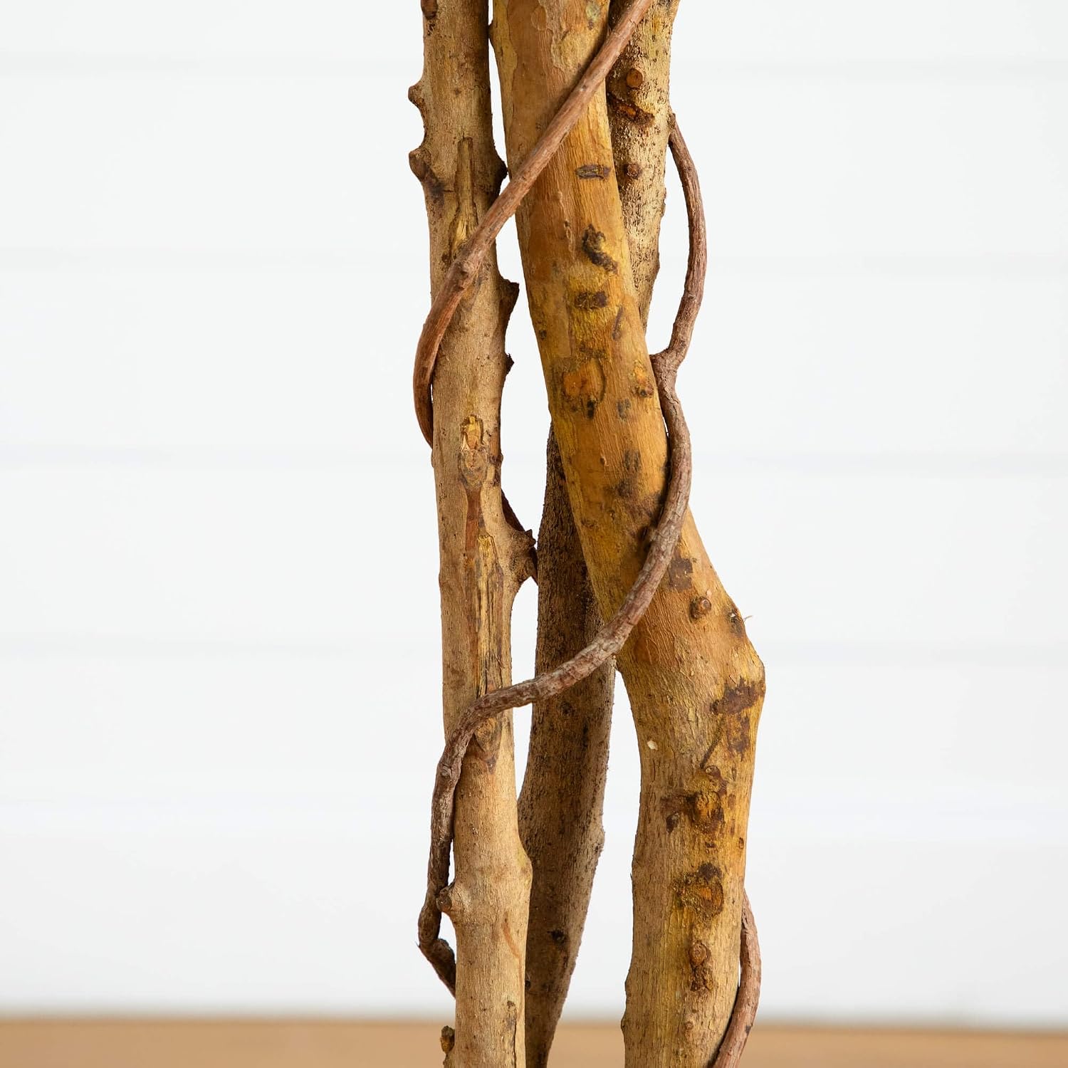 Nearly Natural 74in Artificial Triple Trunk Ficus Tree, Faux Greenery with Natural Wood Trunks for Indoor Home Decor