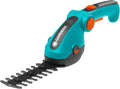 Gardena 9888-56 Battery Grass and Shrub Shears - Cordless, Handheld Shears for Trimming Lawn Edges or Small shrubs and Bushes, 80 Min Run time, Replaceable Quality Non Stick Blades, Turqoise