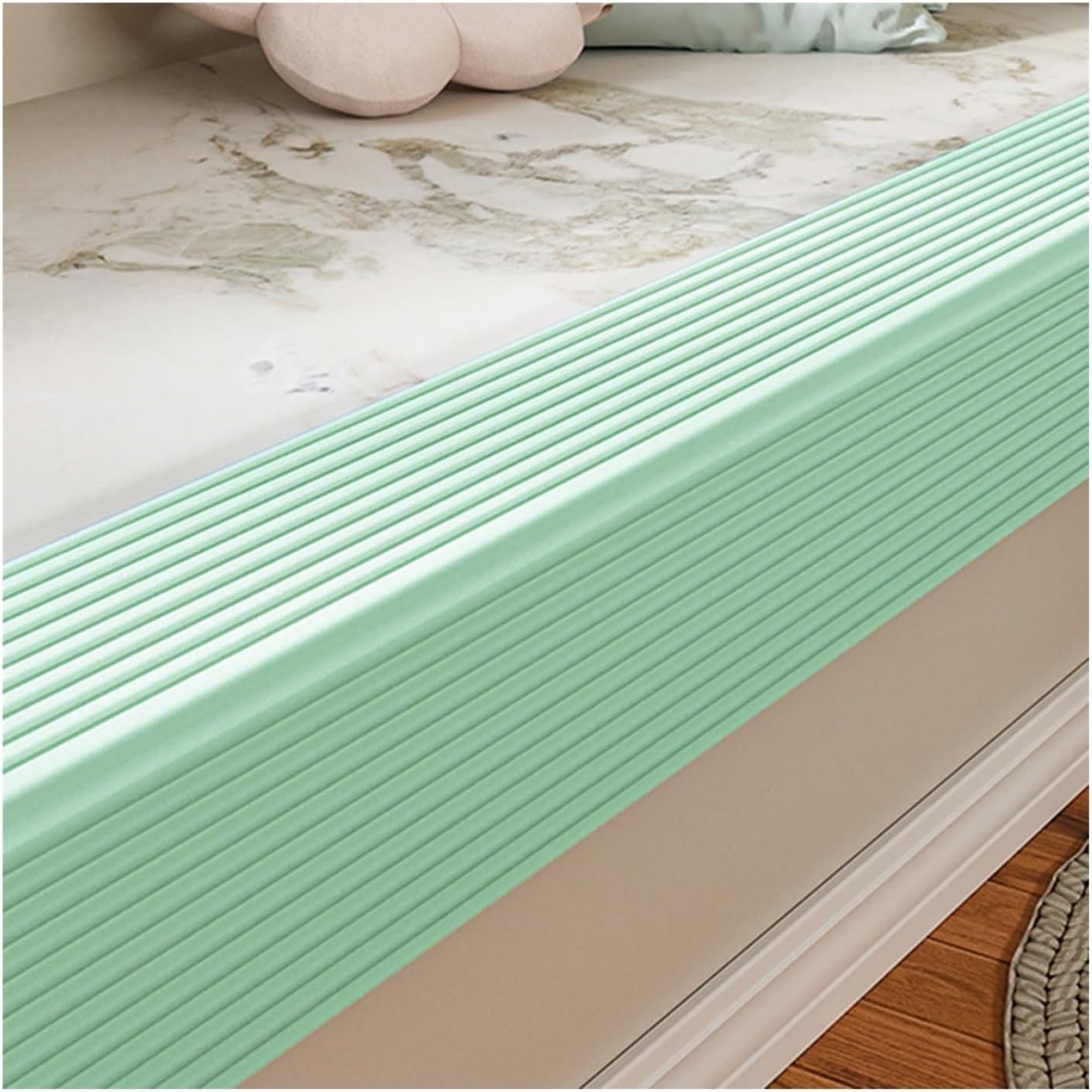 Self-Adhesive Foam Safety Strips - 20cm Wide Edge Corner Protectors for Tables, Chairs, Cabinets & Stairs - Anti-Collision Wall Padding (Light Green, 6M Length)