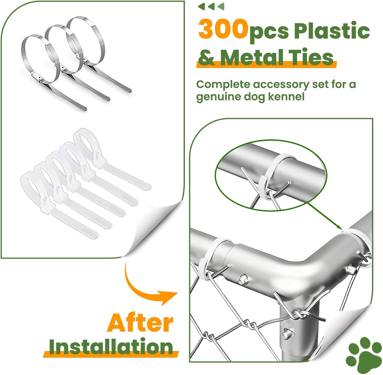 6.8x6.8 FT Extra Large Outdoor Dog Kennel Outside, Heavy Duty Outdoor Dog Enclosure with Waterproof Cover and Security Lock, Galvanized Wire Mesh Hexagonal Dog Cage for Large Dogs