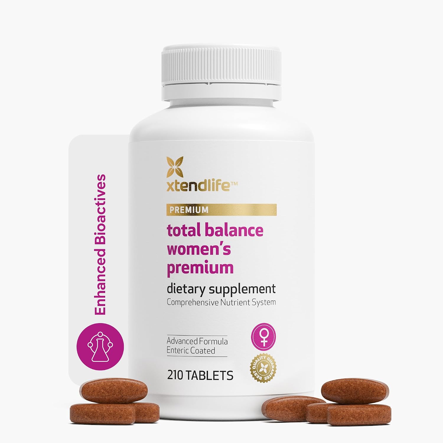 Xtendlife Total Balance Women's Premium Extra Strength Daily Multivitamin & Mineral - 90+ Nutrients for Complete Immune, Heart, Digestive, and Cellular Health - 30 Day Supply