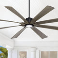 Possini Euro Design 80' Defender Modern Industrial Outdoor Ceiling Fan with Dimmable LED Light Remote Control Matte Black Damp Rated for Patio Exterior House Home Porch Gazebo Garage Barn