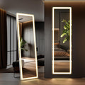 Elevon Full Length Mirror with LED Lights, 60'x16' Floor Mirror with Dimming & 3 Color Lighting, Led Mirrors Full Length with Stand for Bedroom, Dressing Room, Rectangle