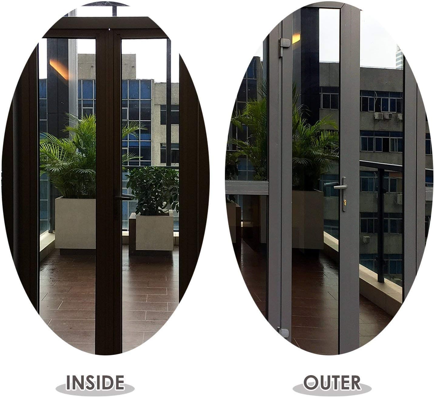SW One Way Mirror Privacy Window Film, Heat Control and Anti - UV Adhesive Reflective Window Tint for Home and Office, 24Inch x 100Feet, Black Silver
