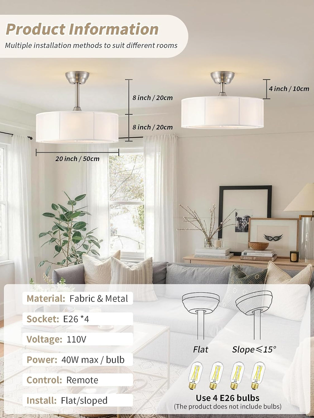 20' Caged Fandelier Ceiling Fans with Lights, Silver Boho Chandelier Ceiling Fan with Light Remote Control with 6 Speeds for Bedroom, Living Room, Nursery
