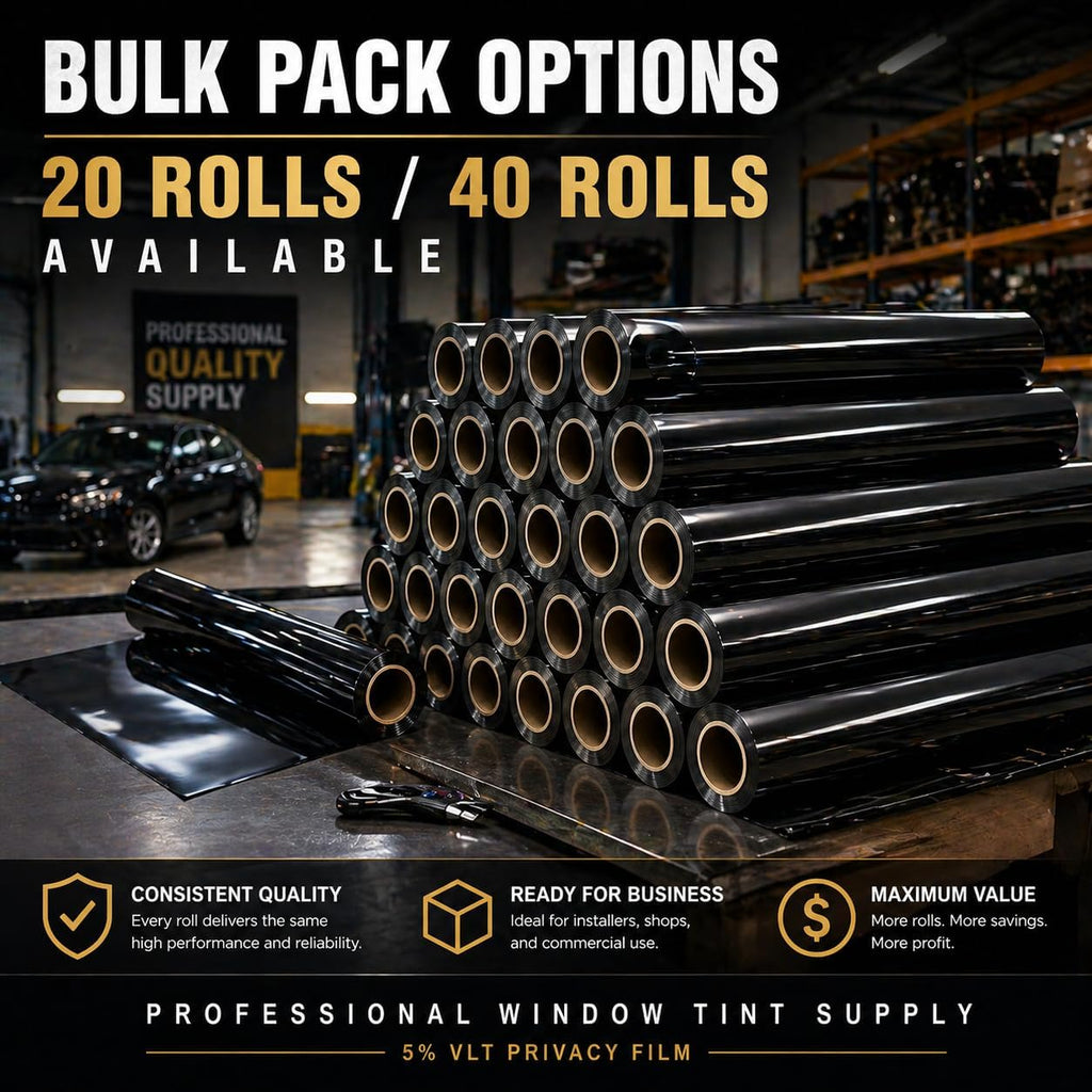 Car Window Tint Film 15% VLT, 20' in x 15' FT UVR 99% Heat& UV Block, Scratch Resistant, undisturbed Signal, Privacy Film for Windshield, Professional Auto Car Tint Roll_40Pack