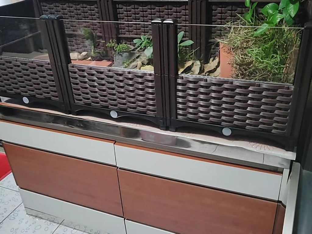 Tortoise Habitat & Reptile Enclosure – Indoor/Outdoor Turtle House with Leakproof Tray – Ideal for Pet Tortoises, Turtles & Amphibians – Breeding Box for Reptiles & Small Animals