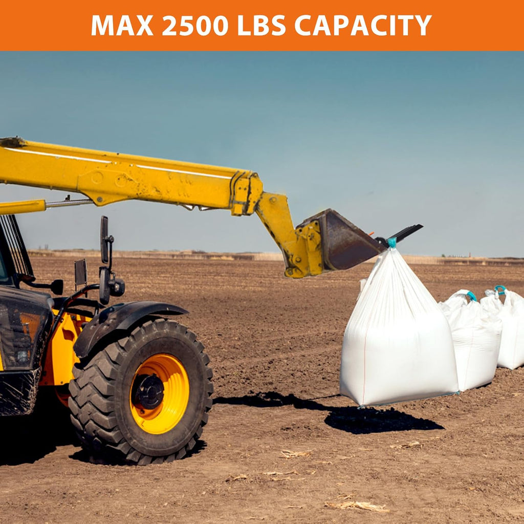 Heavy Duty Clamp-On Debris Forks for 48' Tractor Bucket – 5-Tine Pallet Fork Attachment – 2500 lbs Capacity – Fits Lawn Tractors, Loaders, Skid Steers – Agricultural Machinery Accessory