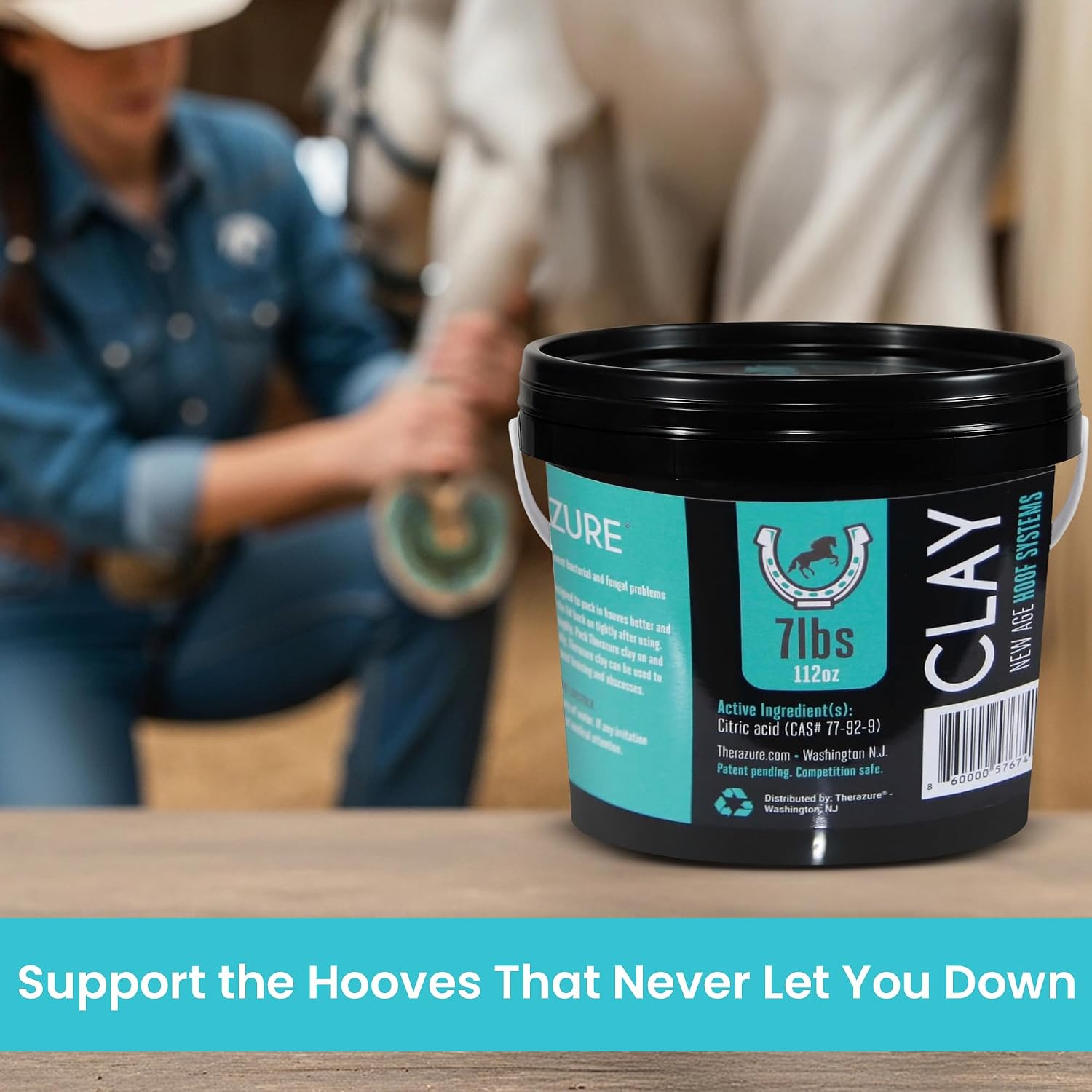 *New Heat Resistant Formula* Horse Hoof Thrush Treatment Clay and White Line Equine Care: Effective on Horses, Cows, Goats, Sheep, Pigs and All Hooved Animals-7lb Bucket
