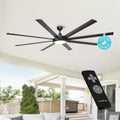 Parrot Uncle Ceiling Fans with Lights and Remote, 75 Inch Black Industrial Ceiling Fan with LED Light for Bedroom Living Room Indoor Outdoor, 6-Speeds Reversible DC Motor, 8 Aluminum Blades, Timer