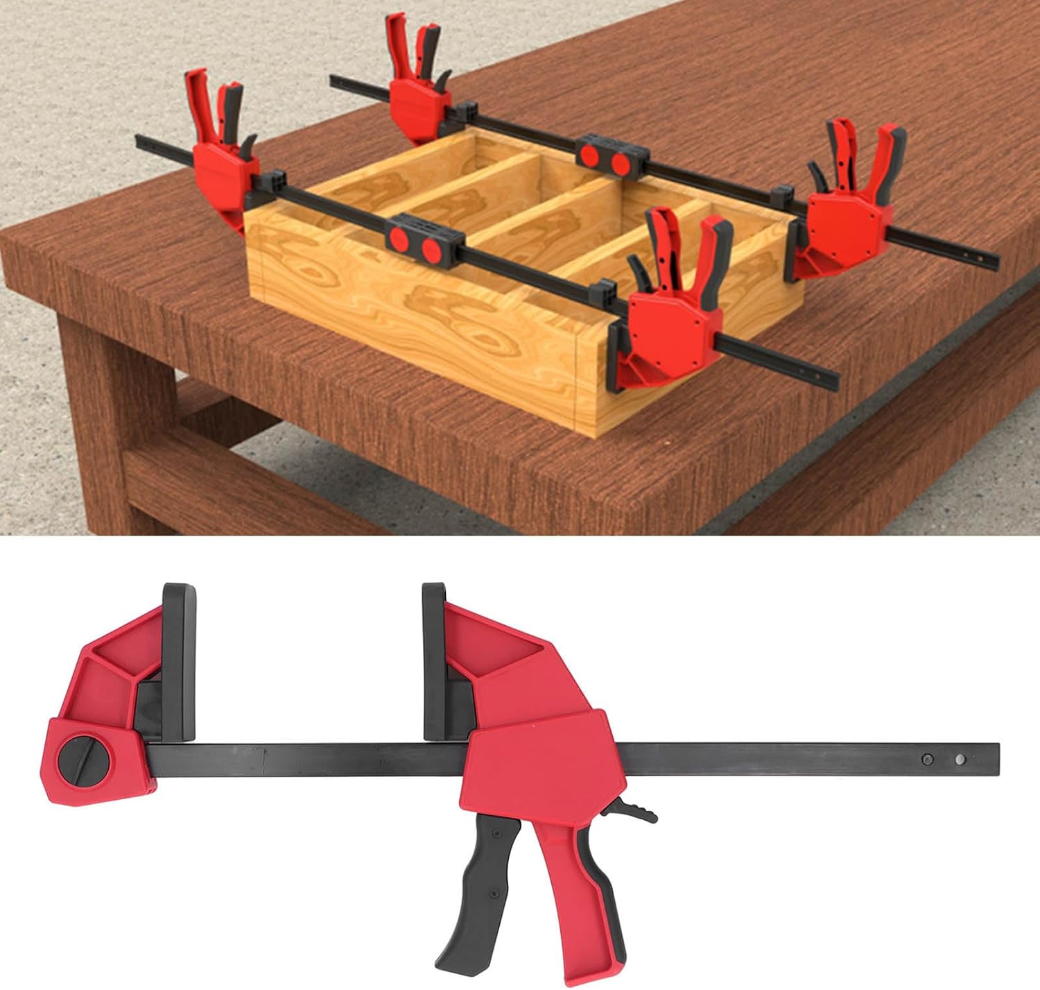 12 Inch Heavy Duty Bar Clamp 235kg Clamping Force with Fast Change Spreader Function for Woodworking Construction and DIY Projects Reinforced Nylon Steel Design
