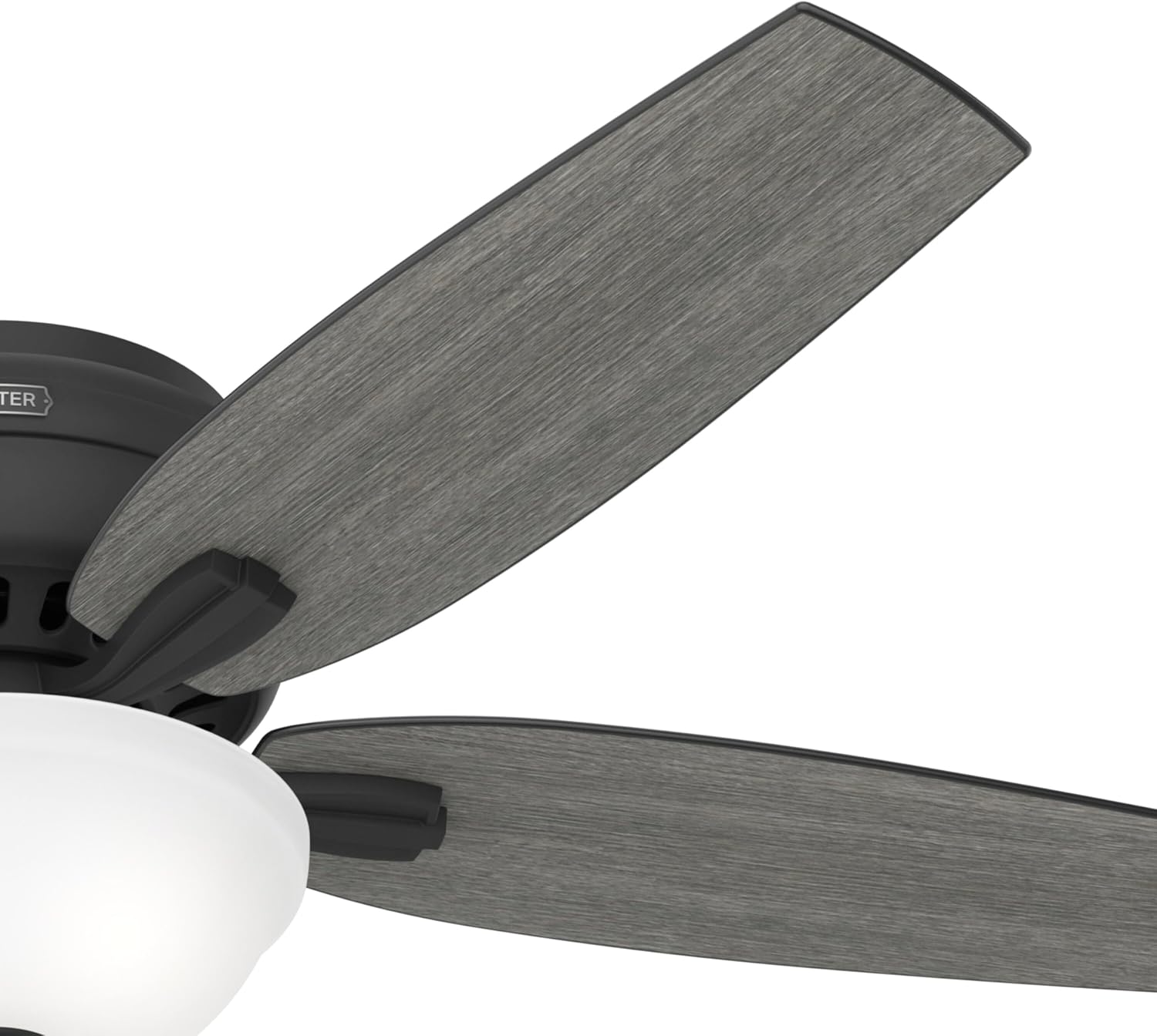 Hunter 52-Inch Ceiling Fan with Lights and Pull Chain - Matte Black, Reversible Blades, Indoor for Kitchen, Bedroom, Living Room (Renewed)
