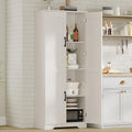 IDEALHOUSE Tall Pantry Cabinet, 60' Kitchen Pantry Storage Cabinet with 2 Doors and Adjustable Shelves, Freestanding Kitchen Cabinet, Cupboard for Dining Room, Bathroom, Living Room, White