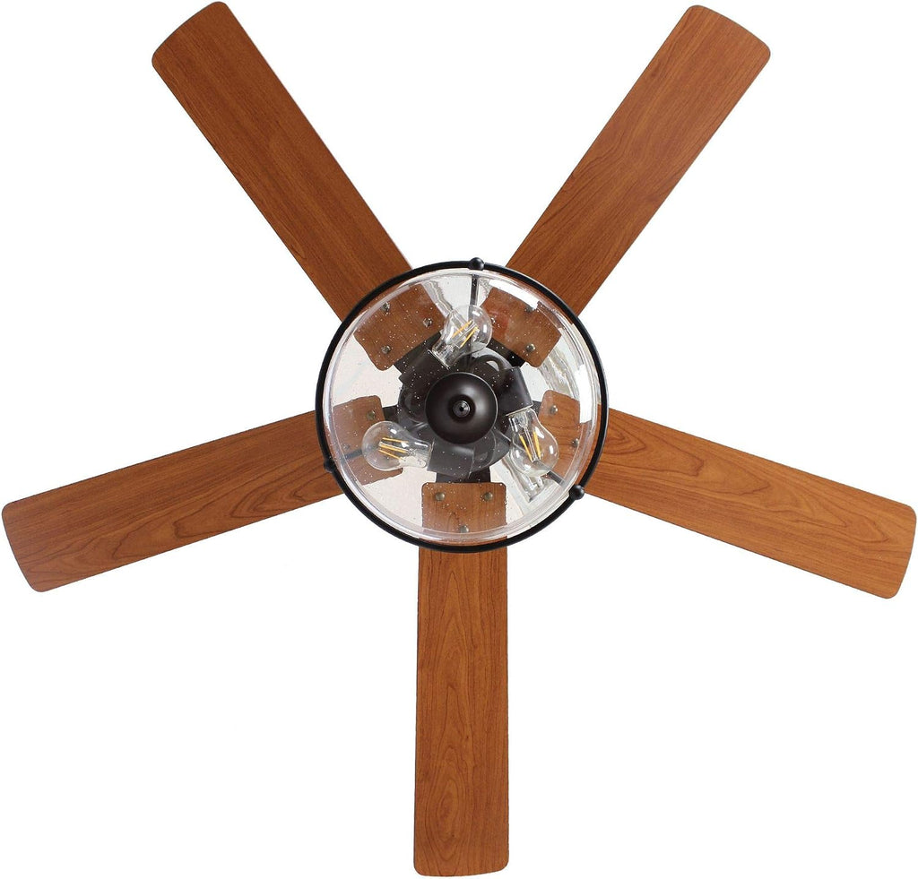 Parrot Uncle Ceiling Fans with Lights and Remote Farmhouse Ceiling Fan with Light 52 Inch Outdoor Ceiling Fans for Patios Covered, Dark Brown/Light Oak