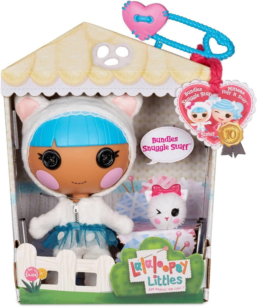 Lalaloopsy Littles 7' Winter Doll - Bundles Snuggle Stuff with Pet Yarn Ball Bear, Blue/White Outfit & Accessories, Reusable House Playset, Ages 3-103 Years