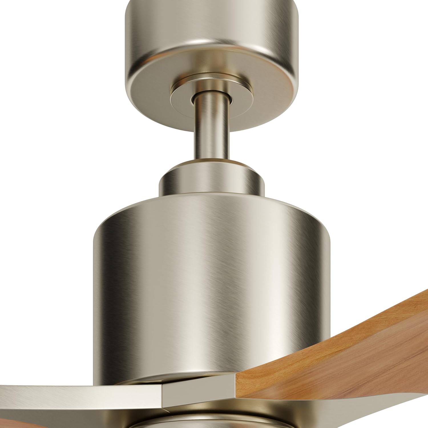Kichler Ridley II 52 in Ceiling Fan with Light, 3-Blade LED Indoor Fan with Etched Cased Opal Glass in Brushed Stainless Steel, Medium Oak Blades for Living Room, 300027BSS