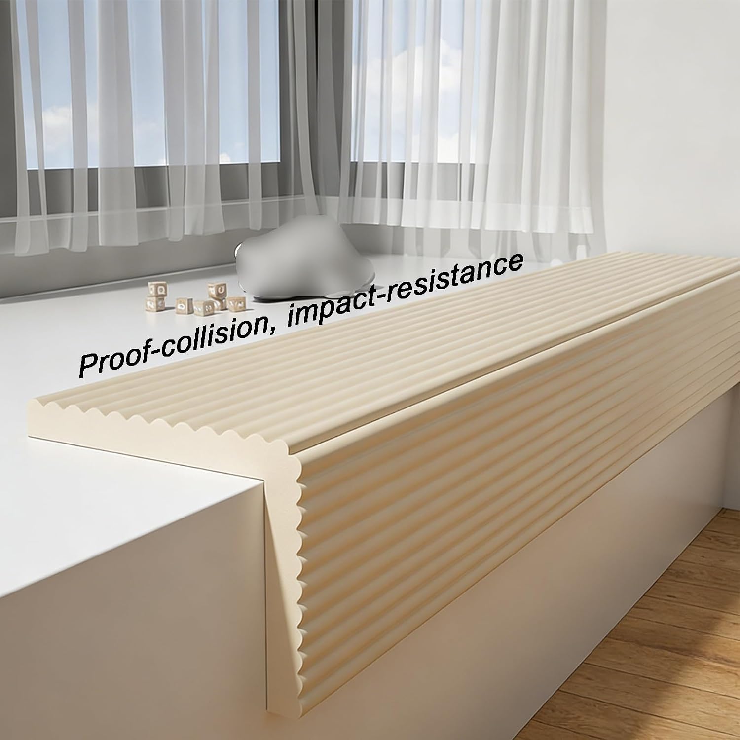 Self-Adhesive Foam Safety Strips - Anti-Collision Wall Padding for Furniture, Tables, Chairs & Cabinets - 20cm Width, 4M Length - Light Green Edge & Corner Protectors