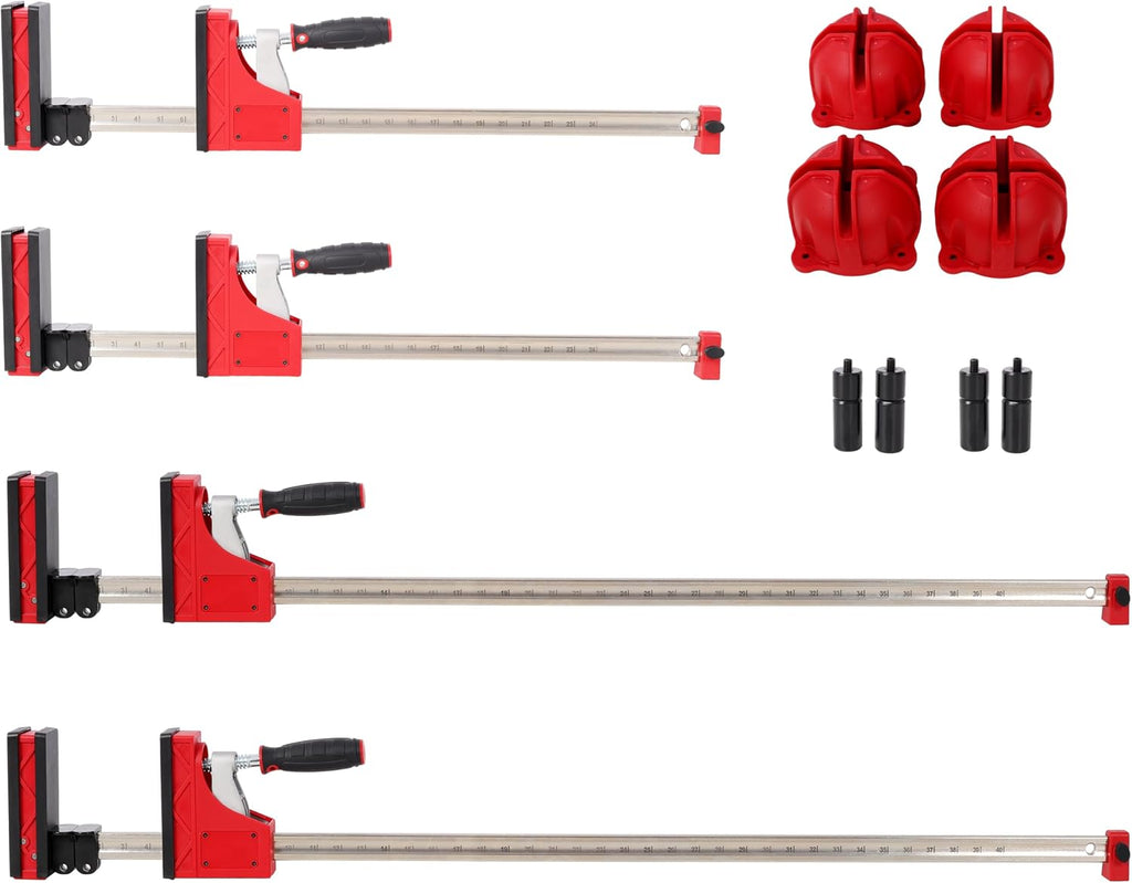 12PCS Parallel Clamp Kits, 24' Clmap(2pcs)+40' Clmap(2pcs)+Bench Dogs (4pcs)+Framing Blocks(4pcs),for Woodworker Tools,DIY