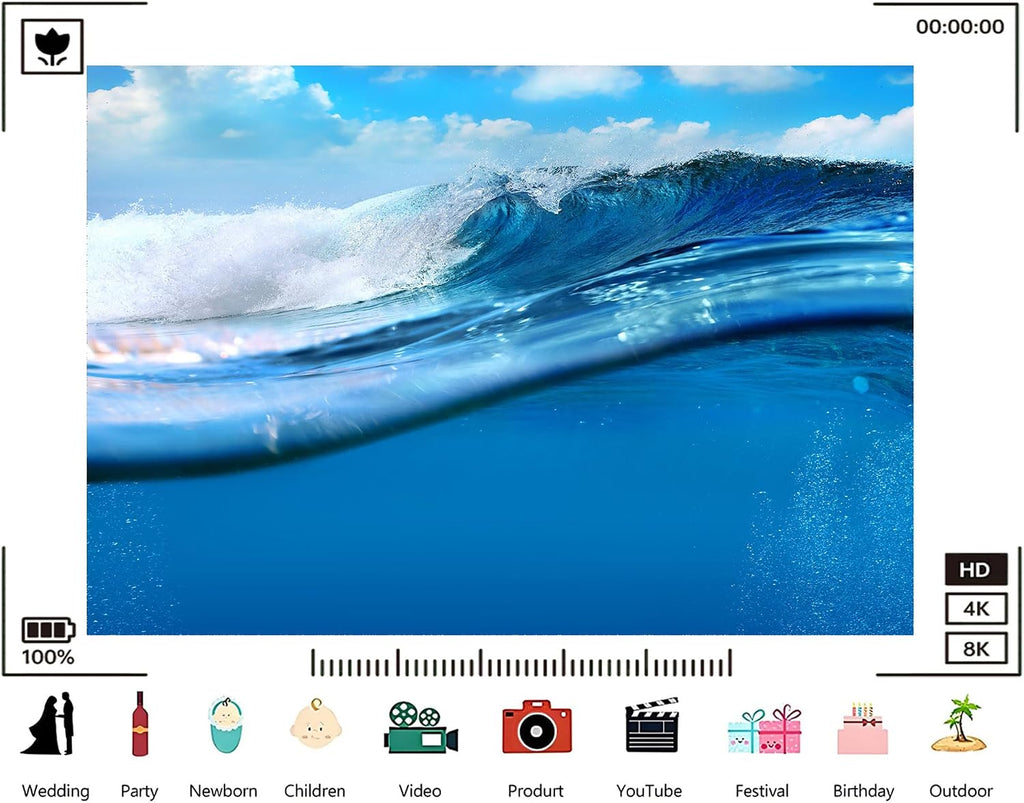Trykid 20x10ft Turquoise Ocean Wave Backdrop Splashing Clear Underwater Photography Background Coastal Summer Tapestry Party Decoration Photo Studio Prop Fabric