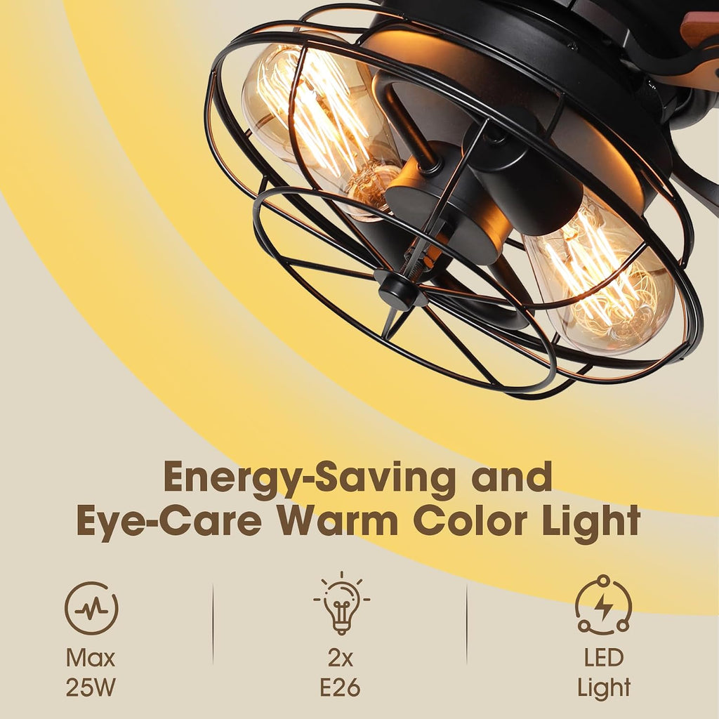 48' Farmhouse Low Profile Ceiling Fan with Light & Remote, Outdoor Flush Mount Ceiling Fans for Bedroom Living Room, 5-Blades 3-Speed Quiet Reversible Motor, Timer Function