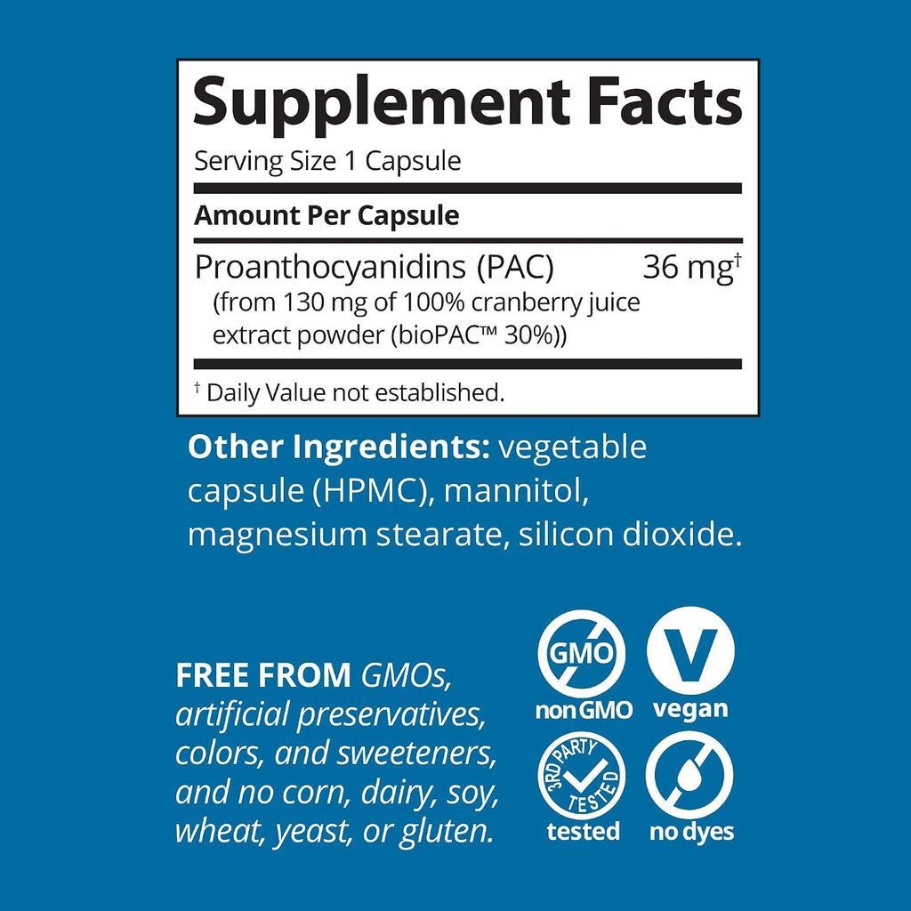 Solv Wellness GennaMD Cranberry Supplement for Urinary Tract Health Support - Advanced 36 mg Soluble PAC from 100% Cranberry Juice Extract - Small, Easy-to-Swallow Capsules - 90 Capsules