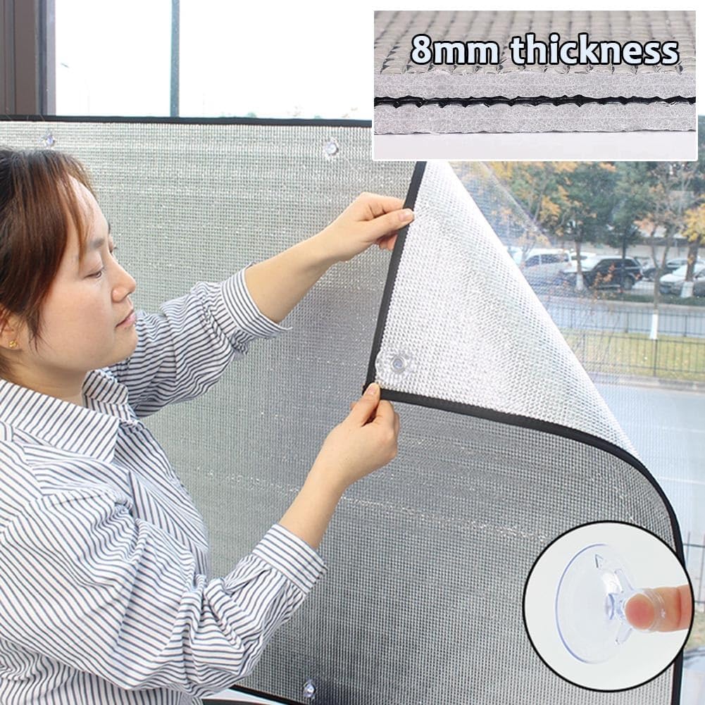 Roof Window Film Heat Reflector Privacy Films Blackout Window Cover Sunshade Anti-Glare For Office Bathroom Home Thermal 8mm Aluminum Foil(142 x 241cm/56'x95')